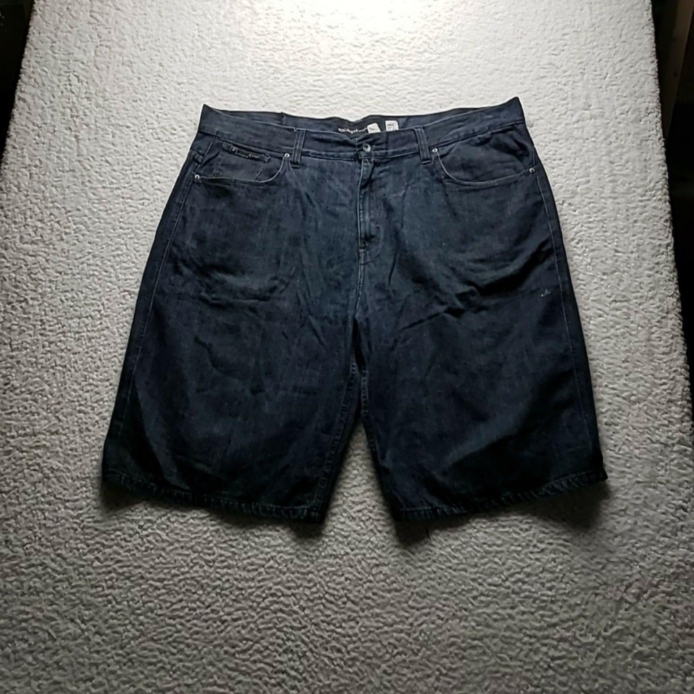 Rocawear Shorts Mens‎ 48 Blue Denim Bermuda 12 Inseam Hip Hop Pockets Casual